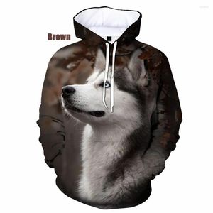 Heren Hoodies 2022 Mode Grappig en schattige Siberische Husky Dog 3D Gedrukte Hoodie Dogs Print Men Women Casual Maat