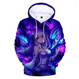 Heren Hoodies 2022 Game Re Zero 3D Boys/Girls Men/Women Herfst Warme pullovers in Kids Novely Print Losse Sweatshirts