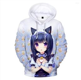 Heren Hoodies 2022 Nekopara Games Hoodie 3D Cartoon Sweatshirts Men/Women Soft Hooded Anime Pullovers Boys/Girls Warme pullover jas