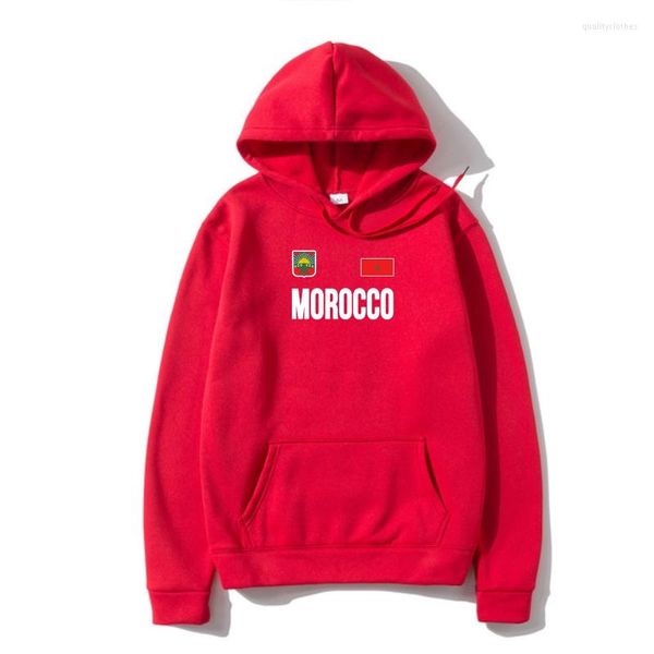 Sweats à capuche pour hommes 2022 Style d'été à capuche pour hommes vêtements d'extérieur marocains maillot de football marocain drapeau imprimé pull