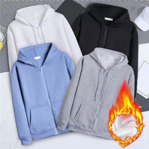 Sweats à capuche pour hommes 2022 pull en molleton à capuche pour hommes manteau d'automne pour hommes couleur unie chapeau manches longues épais chaud en peluche lâche hiver à capuche haut