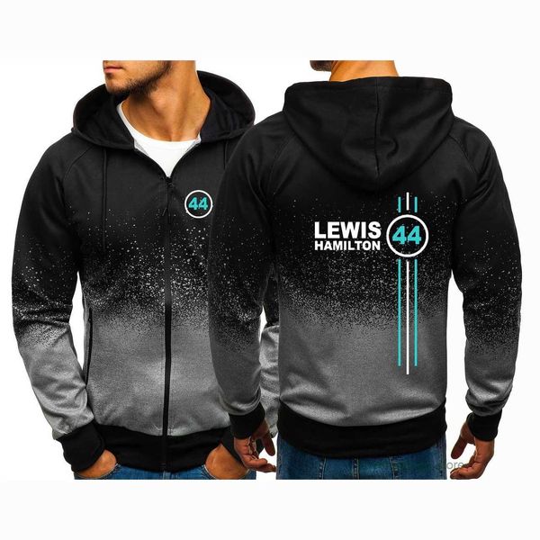 Sudaderas con capucha para hombres 2023/2024 Nuevo F1 Fórmula Uno Equipo de carreras Sudaderas Conductor Lewis Hamilton Digital 44 Impreso Color degradado Primavera Otoño Estilo Harajuku 7zkw