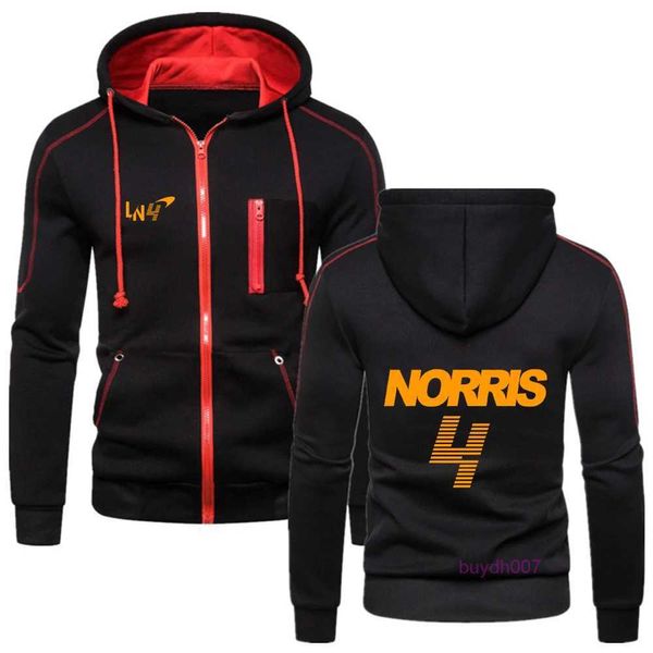 Sudaderas con capucha para hombres 2023/2024 Nuevo F1 Fórmula Uno Equipo de carreras Sudaderas Mclaren Fans Hombres Lando Norris Moda Algodón Zip Fitness Color sólido Chaqueta polar Top E8er