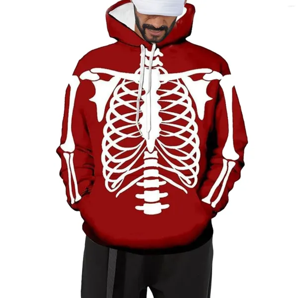 Hoodies masculins 2023 Print Mens 3D Perspective Squelette Hip Hop Sweetshirt Enfants Adultes Men Adultes Femmes Halloween Harajuku