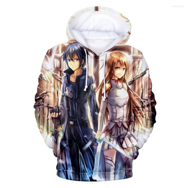 Sweats à capuche pour hommes 2023 Anime épée Art en ligne 3D imprimé hommes femmes SAO mode décontracté Harajuku Streetwear pull surdimensionné