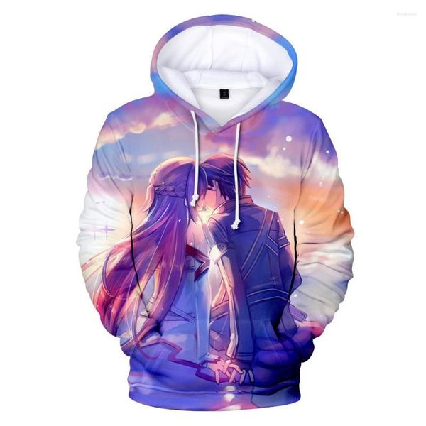 Sudaderas con capucha para hombre 2023 Anime Swort Art Online Sudadera con capucha para hombre espadachín negro Kirigaya Kazuto 3D de talla grande Tie Dyeing Harajuku sudadera 4XL