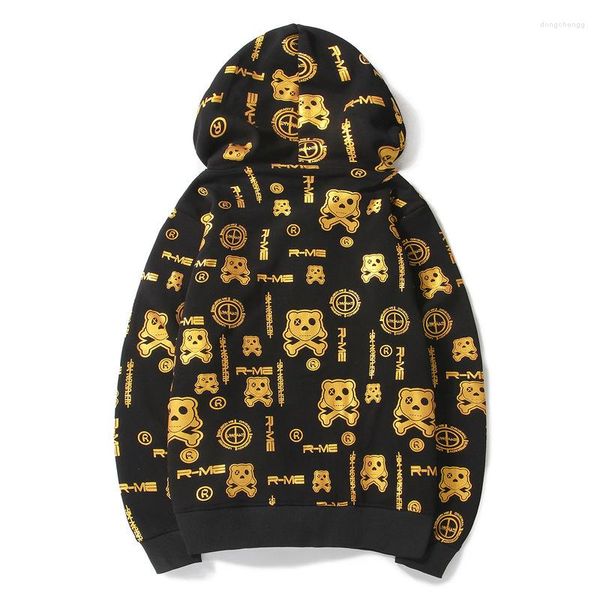 Hommes Hoodies 2023 Arrivée Épais Sweat À Capuche Coton Hip Hop Hommes Panda Imprimer Manteau Lâche Grand Casual Zipper Cardigan