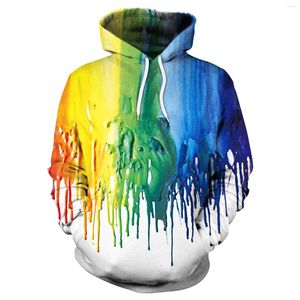 Heren Hoodies 2023 Herfst- en winterpatroon Aquarel 3D Digitale drukkap kap Hoodie Big Code