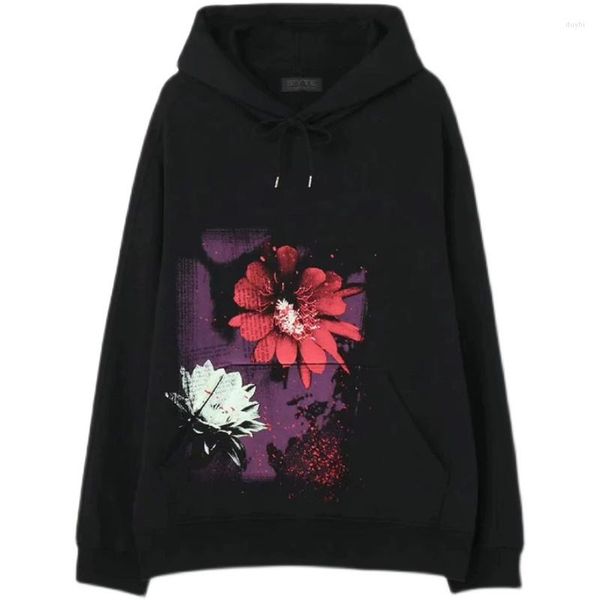 Hoodies masculinos 2023 outono plushed quente topo s'yte roxo haze impressão casual feminino solto moletom de algodão