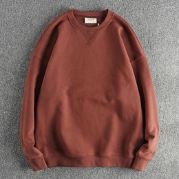 Sweat à capuche pour hommes, pull à manches longues, peluche épaisse, tendance, rouge rouille, couche de finition, automne/hiver 2023, 522