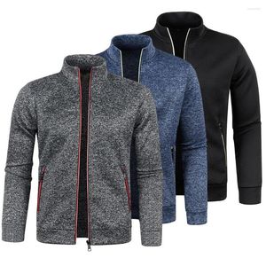 Pulls à capuche pour hommes 2023 automne hiver hommes fermeture éclair tricot manches longues mince cachemire mode haut pull manteau