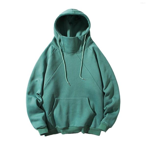 Sudaderas con capucha para hombre 2023 Otoño Invierno para hombre de lana gruesa Casual sólido cuello alto manga raglán bolsillo Sudadera con capucha ropa informal estilo Hip Hop