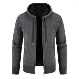 Heren Hoodies 2023 Autumn Winter Zip Up Cardigan Herenjas Gebreide jas Losse fluwelen trui Casual designer kleding 21q2421