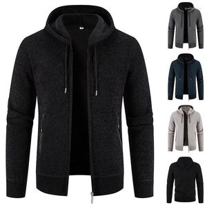 Heren Hoodies 2023 Autumn Winter Zip Up Cardigan Herenjas Gebreide jas Losse fluwelen trui Casual designer kleding