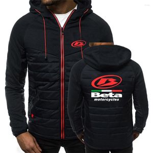 Sudaderas con capucha para hombre 2023 Beta Racing Motocross motocicleta chaqueta de invierno moda Color sólido cremallera algodón acolchado abrigos Slim Casual Top