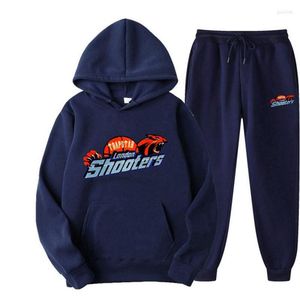 Sweat à capuche pour hommes, vêtements de sport imprimés de marque, 15 couleurs, chaud, ensemble deux pièces, sweat-shirt ample, pantalon, Jogging275U, 2023