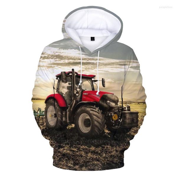 Sweats à capuche pour hommes 2023 voiture tracteur 3D sweat à capuche imprimé sweats homme femme mode décontracté drôle pull unisexe Streetwear surdimensionné