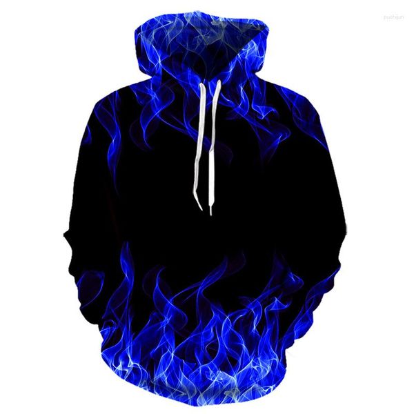 Sudaderas con capucha para hombre 2023 coloridas para hombre y mujer, jersey con capucha con estampado de fuego Digital 3D, sudaderas Unisex divertidas informales de otoño, ropa de calle