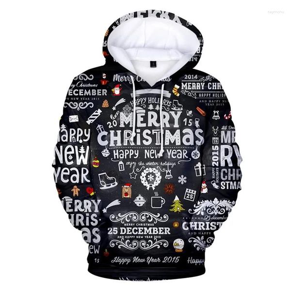 Sudaderas para hombres 2023 Suéteres de navidad transfronteriza Hombres y mujeres Santa Claus novedoso muñeco de nieve 3D estampado suéter con capucha impresa