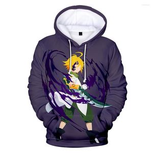 Sudaderas con capucha para hombre 2023, lindas sudaderas de Cosplay Meliodas 3D para hombres/niños, jerséis cómodos Harajuku de alta calidad, ropa para niños