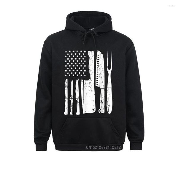 Sweats à capuche pour hommes 2023 Discount hommes sweats à manches longues vêtements de sport Chef couteau drapeau cadeau pour chef cuisinier USA patriotique cuisine Chic