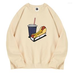 Heren Hoodies 2023 Dog Soda Food Round Neck Sweater Amerikaans grappige drukmannen en vrouwen zonder hoodloos paar pullover top sweatshirt