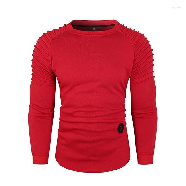 Sudaderas con capucha para hombre, otoño 2023, sudadera de manga larga para hombre, cuello redondo, personalidad, moda Hip Hop, jersey de calle, ropa roja de talla grande