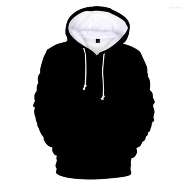 Sudaderas con capucha para hombre, moda de otoño 2023, ropa con capucha monocromática 3D, Sudadera con capucha de calle para niños y niñas, XXS-4XL negro puro para niños