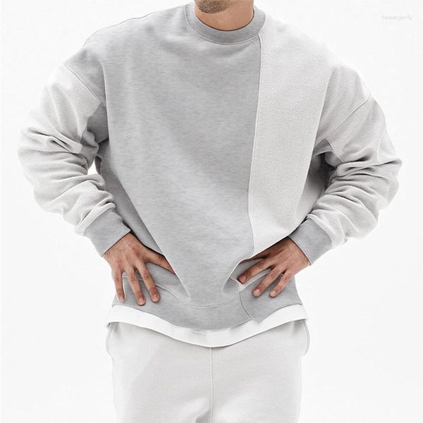 Sweats à capuche pour hommes 2023 pour hommes Sweat à capuche d'automne Version coréenne de vêtements de sport en vrac de grande taille à col rond
