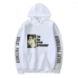 Sweats à capuche pour hommes 2023 GREAT PRETENDER Anime Poster Print Hoodie Fraud Division Makoto Edamura Figure Cosplay Sweat Femmes / Hommes Vêtements