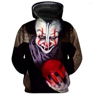 Sweats à capuche pour hommes 2023 film d'horreur impression 3D pull à capuche drôle Clown Hip Hop sweat-shirt décontracté