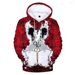 Heren Hoodies 2023 Horrorfilm Us 3d Men Women Coats Fashion Casual Harajuku Style Sweatshirt Print Men's Hoodie