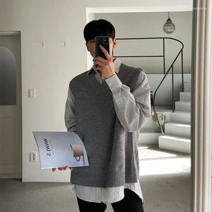 Sweats à capuche pour hommes 2023 Style coréen Pull sans manches en forme de V des tendances de la mode les plus basiques