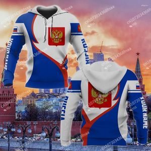 Sweats à capuche pour hommes 2023 dernière russe Vintage pull unisexe veste de sport 3Dprint rue à capuche personnaliser votre nom