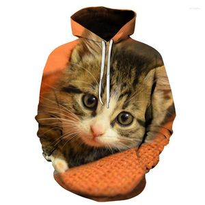 Heren Hoodies 2023 Lovely Kitten Print Hoodie 3D Printing Long Sleeve Brand Jumper en dames hiphop streetwear sweatshirts mannen