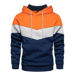 Sudaderas con capucha para hombre 2023, sudadera con capucha de retales para hombre, ropa informal holgada informal de lana cálida, moda masculina, prendas de vestir deportivas para Otoño e Invierno