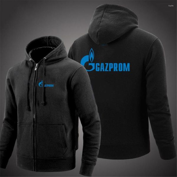Hommes Hoodies 2023 Hommes Russie Gazprom Automne Veste Zipper Hoodie Haute Qualité Confortable Couleur Unie Survêtement Survêtement À Capuche Manteau Top