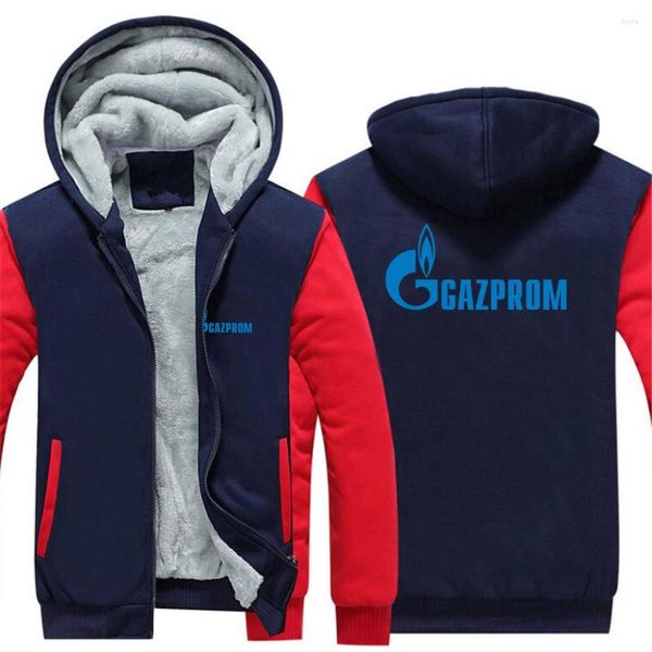 Sweats à capuche pour hommes 2023 hommes russie Gazprom automne et hiver épais chaud polaire manteau à glissière survêtement de sport vêtements de sport sweats hauts