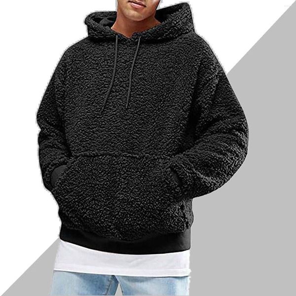 Hommes Hoodies 2023 Hommes En Peluche Hooden Pull Loisirs À Manches Longues À Capuche Mâle Poche Sweat Automne Hiver Top Vêtements Moletom Feminino