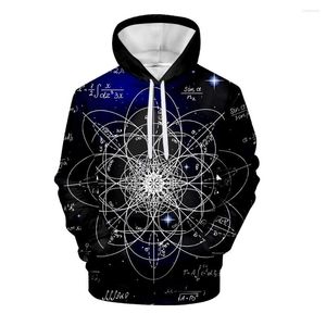 Heren Hoodies 2023 Science Formule 3D Hoodie Boys Girls Casual Sweatshirt Clothing Fall Physics Pattern Pullover Sportswear