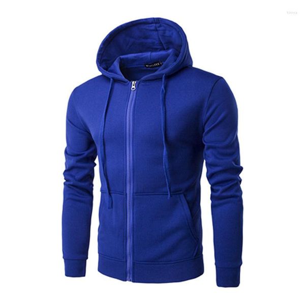 Sudaderas con capucha para hombre 2023 primavera y otoño cremallera suéter con capucha cárdigan manga larga Color sólido moda Casual deportes Top