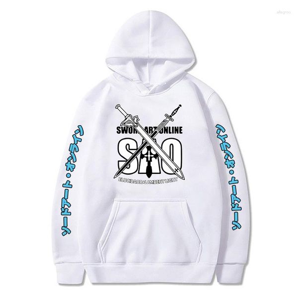 Sudaderas con capucha para hombre 2023 Sword Art Online Hip O-cuello sudadera Harajuku prendas de vestir jersey de alta calidad Otoño Invierno impreso SAO ropa