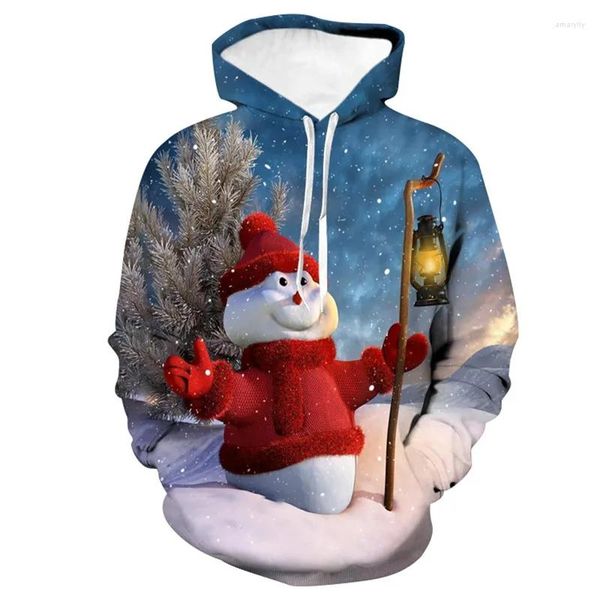 Sweat à capuche masculine 2023 Unisexe Ugly Christmas Pull 3D Impression de sweat à capuche drôle et d'automne d'automne pour femmes