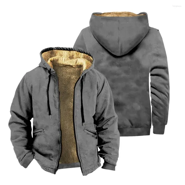 Sweats à capuche pour hommes 2023 hiver hommes Jacekts solide veste à capuche décontractée bleu marine marron à manches longues à capuche polaire vêtements d'extérieur manteaux