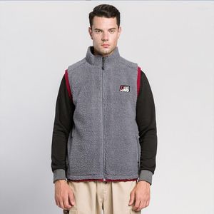 Sweats à capuche pour hommes 2023 hiver gilet hommes peluche fausse fourrure solide décontracté sans manches chaud gilet veste cachemire Cardigan