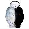 Hoodies masculins 2023 Wolf Hoodie Automne Hiver Hip Hop Hoody Tops Casual Brand 3D Head Sweatshirt Dropship Vêtements