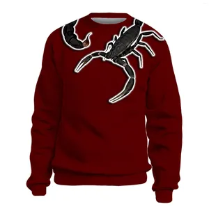 Sweats à capuche pour hommes 2024 Animal Scorpion 3D Pull imprimé Mode manches courtes Hip-Hop Streetwear Cool