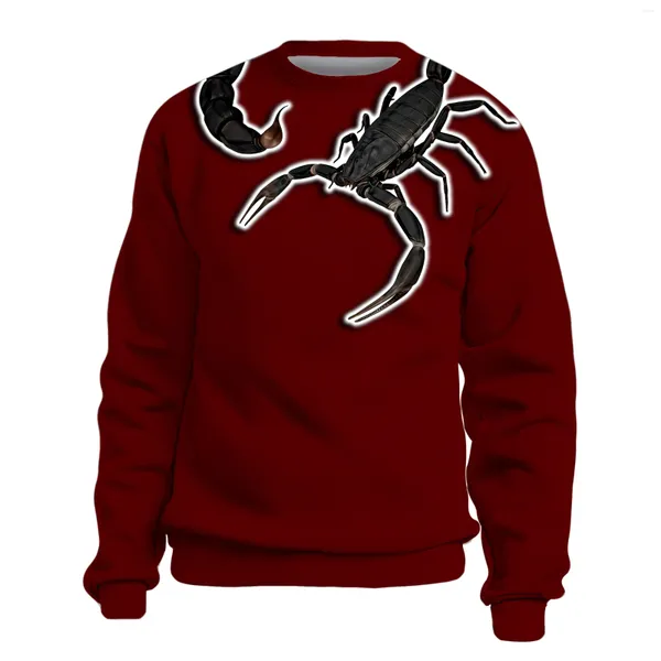 Sudaderas con capucha para hombre 2024 Animal Scorpion Suéter con estampado 3D Moda de manga corta Hip-Hop Streetwear Cool