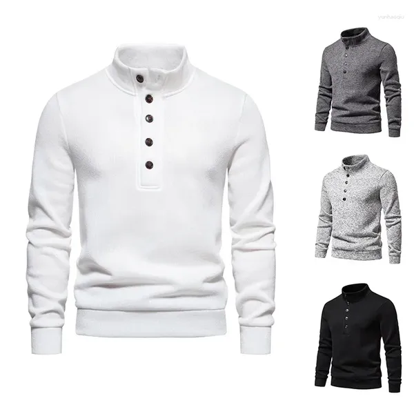 Sweats à capuche pour hommes 2024 automne et hiver pull sous-couche col haut tricoté chemise manteau