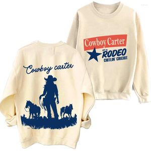 Heren Hoodies 2024 Cowboy Carter Beyonce Sweatshirt O-Neck Lange Mouw Spring en Autumn Printing